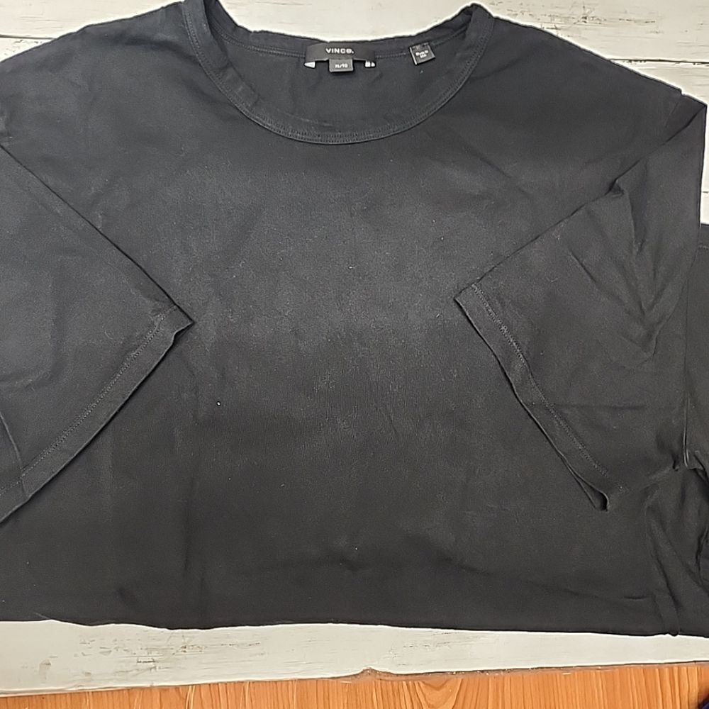Vince Men's Black 100% Cotton Crew Neck Short Sleeve T-Shirt XL Made In USA